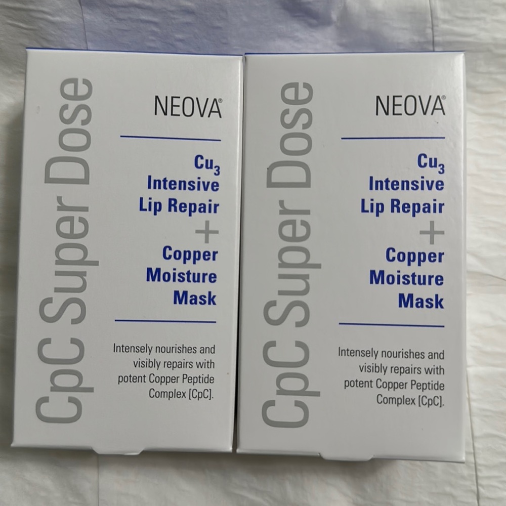 2 sets neova super dose lip repair & copper mask